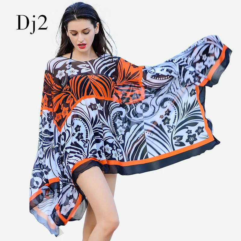

2017 Sexy Digital Floral Printed Women Swimwear Bikini Cover up Dress Beach Dress Bathing Suit Chiffon Swimsuit Swim Wear Skirt