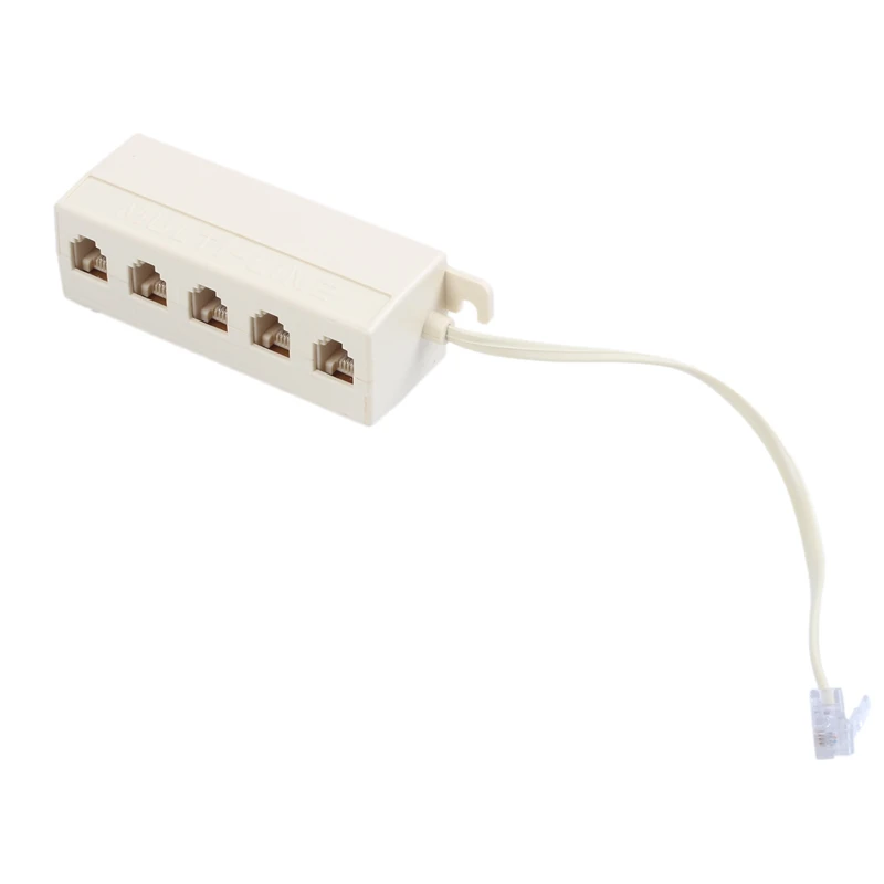 3PCS RJ11 6P2C M to 6P4C F 5 Way Telephone Jack Splitter Extender Adapter