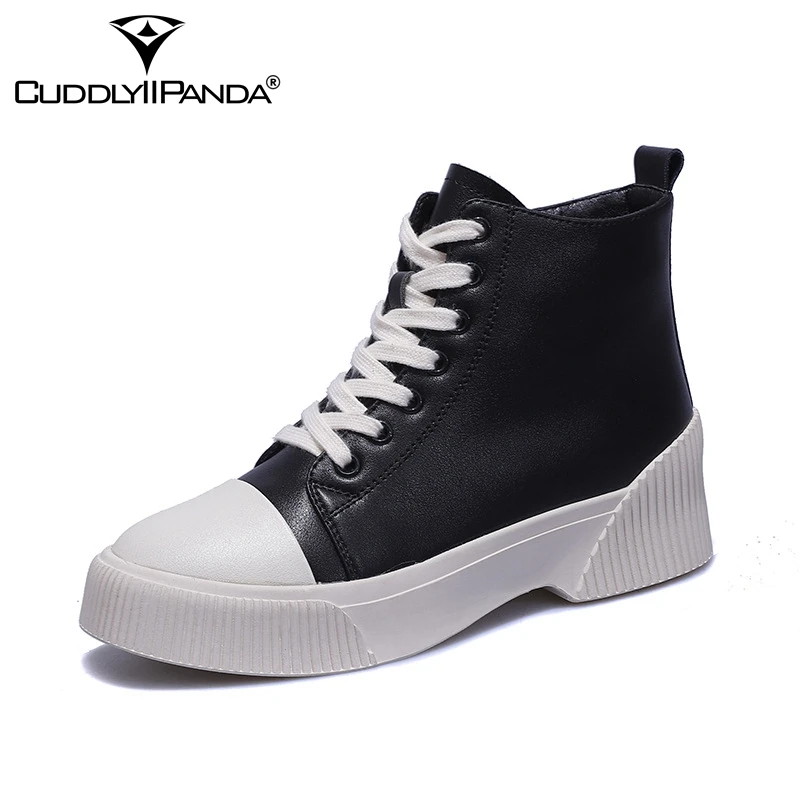 

CuddlyIIPanda Women Fashion Ankle Boots Winter Warm Plush Martin Boots Square Heel Side Zipper Autumn Women Shoes Botas Mujer