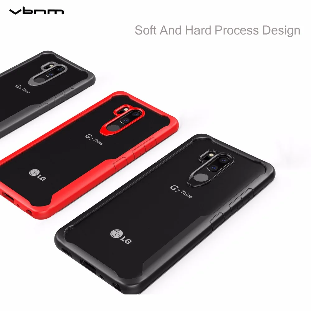VBNM чехол для LG G7 ThinQ случаях Ударопрочный силиконовый телефона прозрачная задняя
