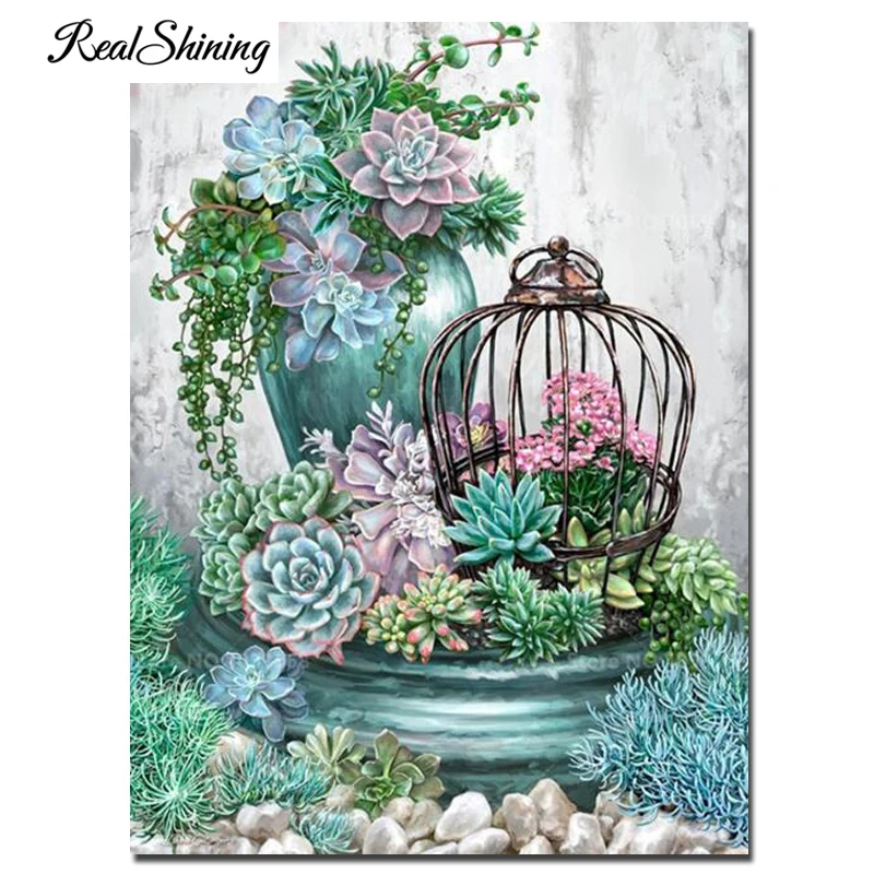 

Almazayka Full square resin 5D Diy Diamond Painting Meaty plant Diamond mosaic,Cross Stitch diamond Embroidery FS6461