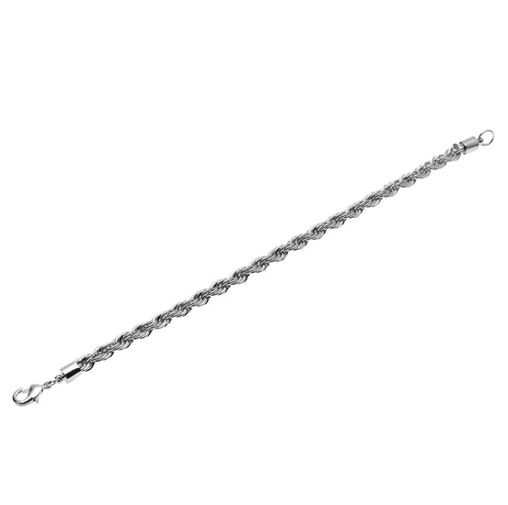 CY& CM позолоченный серебряный " 6 мм толстый женский мужской со льдом веревка скрученный Плетеный высококачественный хип-хоп модный браслет