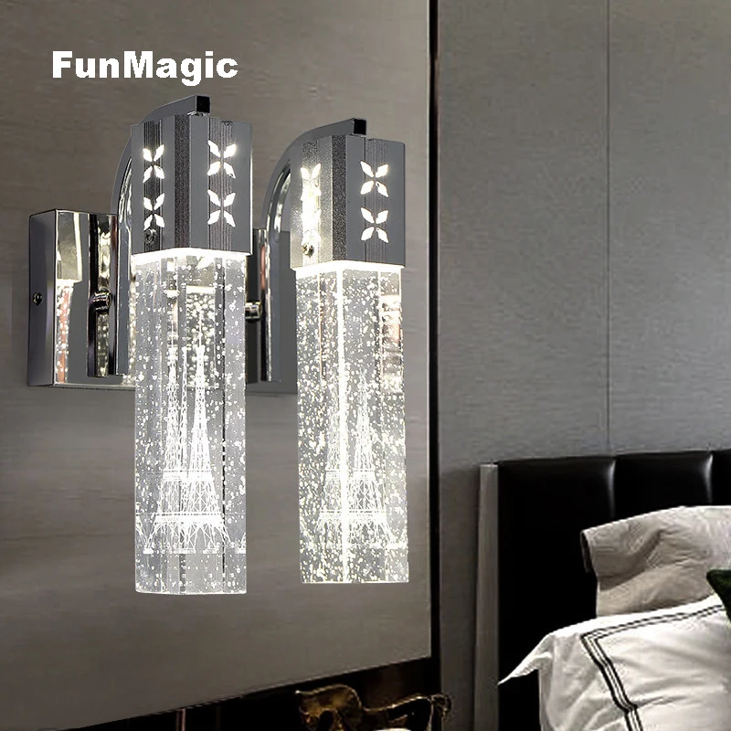 

Post-modern Eiffel Tower Crystal LED Wall Lamp Living Room Bedroom Bedside Light Aisle Corridor Lighting Wall Mounted Sconces