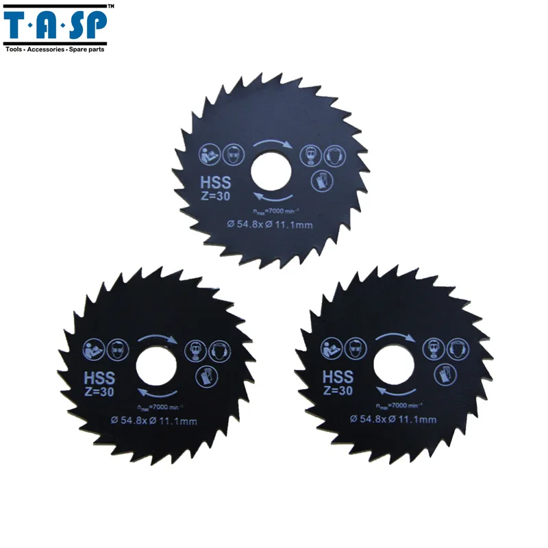 

3 Pieces 54.8x11.1mm HSS Mini Circular Saw Blade for Steel Cutting