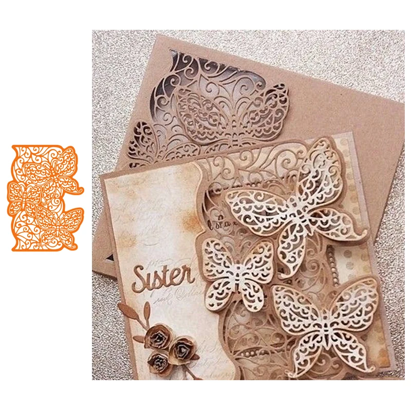 

Lace Butterfly Frame Metal Cutting Dies for Scrapbooking 2019 Paper Craft Embossing Die Card Making Stencils Knife Mould