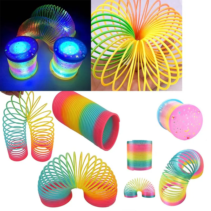 

Hot Funny Magic Starry Sky Projection Rainbow Circle Plastic Spring Coil Children Creative Development Educational Toys Kid Gift