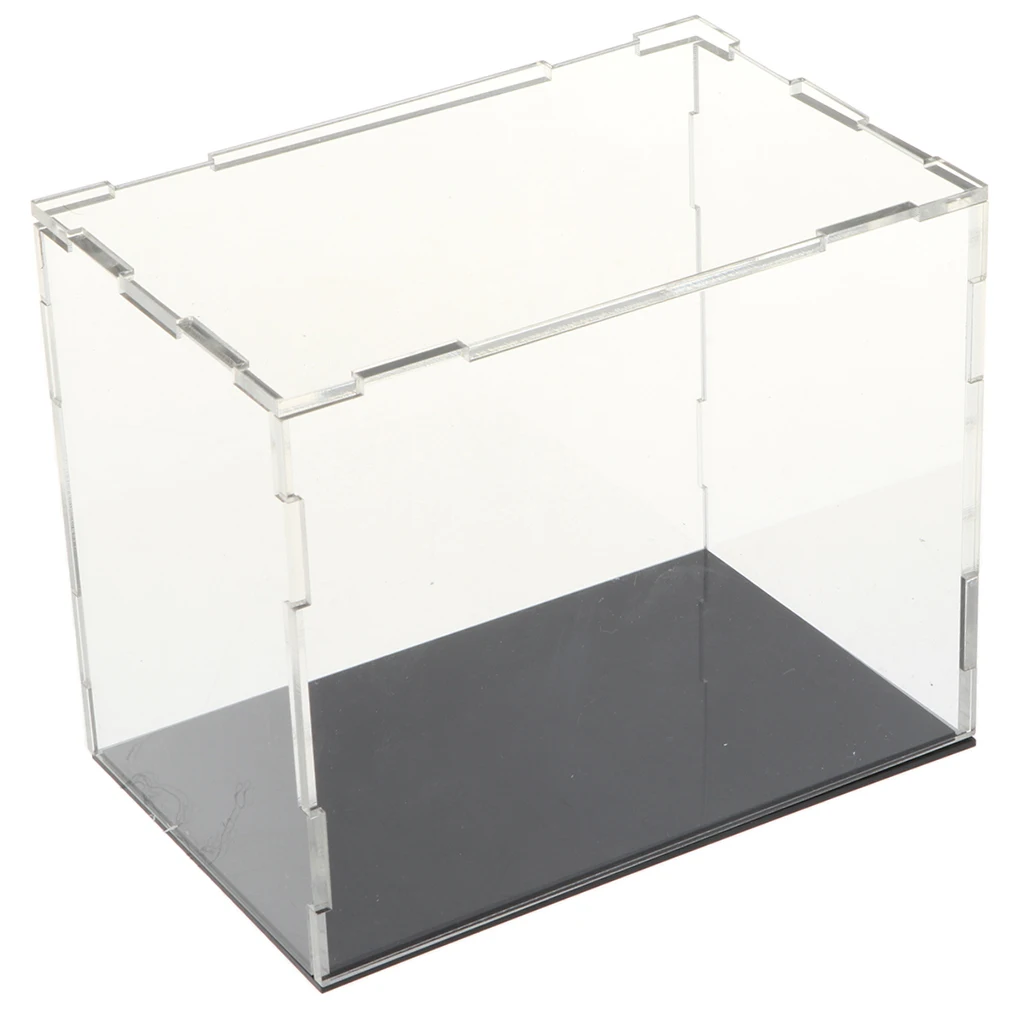 MagiDeal Clear Acrylic Display Box Dustproof Show Case with Black Base for Car Model Anime Figures