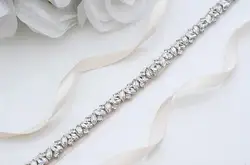 MissRDress стразы свадебный пояс Кушак серебро кристалл алмаза пояс невесты для свадьбы платье Свадебные украшения JK863