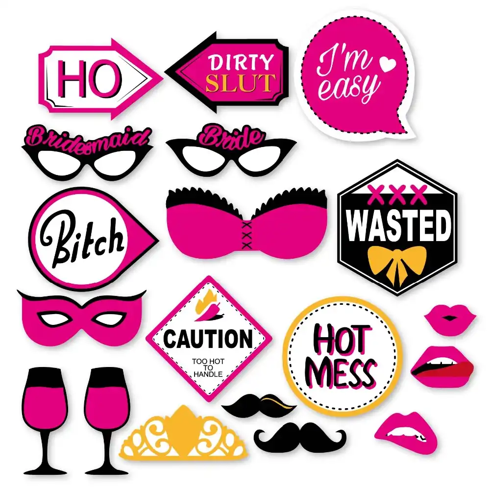 19pcs Set Hen Do Party Decorations Diy Ms Bikini Photobooth Props