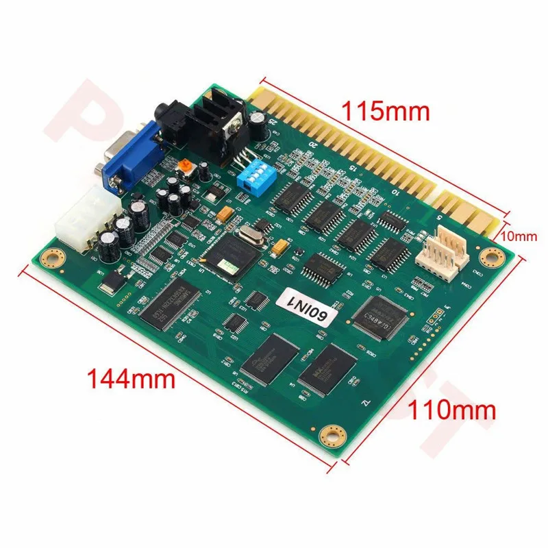 Классический 60 в 1 вертикальный Multi Arcade для игры JAMMA Board с поддержкой выхода CGA / VGA