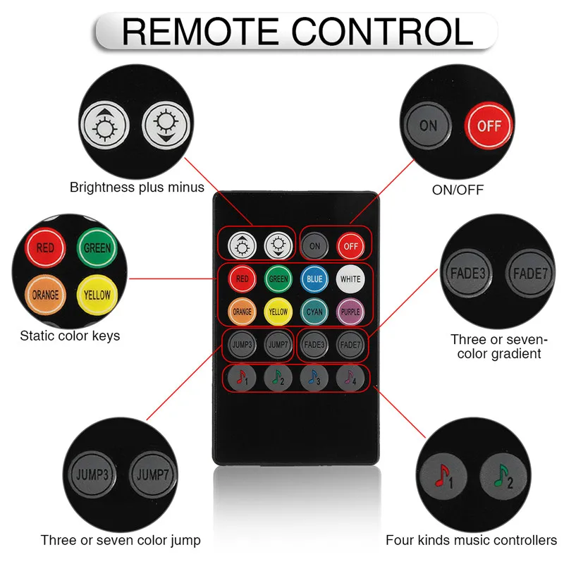 1Set USB Interior Strip Lamp 9 LED App Control Light Rmote Control floor lights car Decorative atmosphere lamp