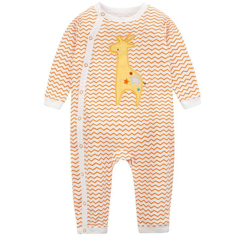 

y385 New 2017 baby cotton cartoon clothes long sleeve infant Girls Overalls Newborn Baby Clothing Infant Creeper giraffe jersey