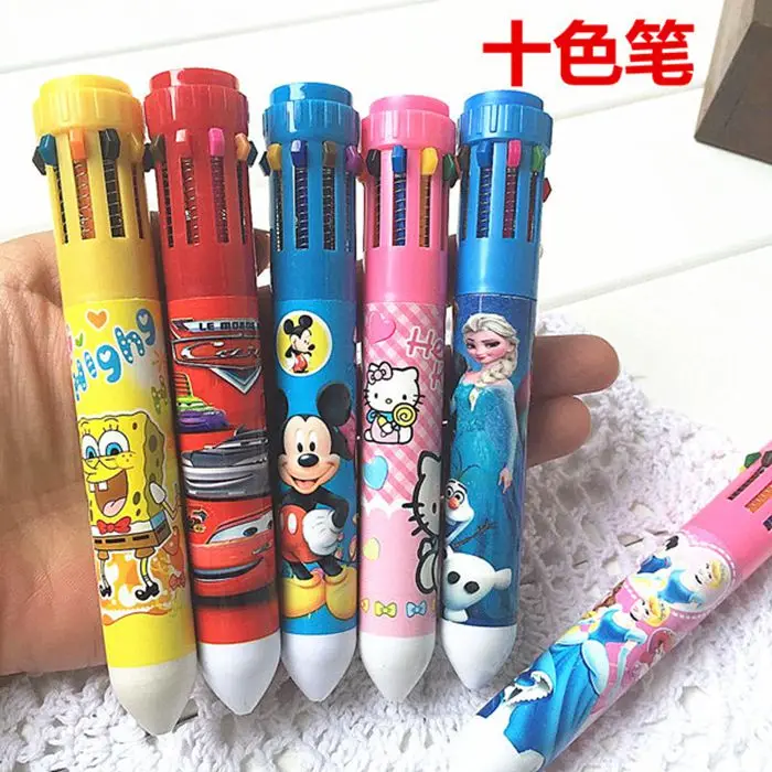 4pcs-per-lot-Cute-kawaii-lovely-cartoon-10-colour-Ballpoint-Pen-with-Multi-Color-Pen-Student (1)