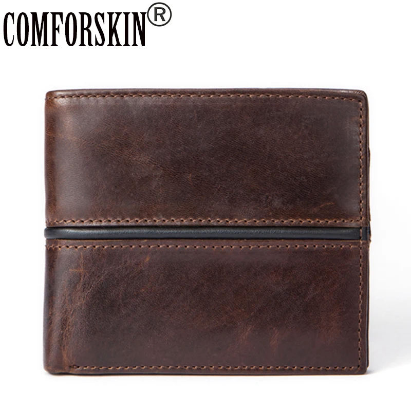

COMFORSKIN Brand Billetera Masculina Two Different Style Men Purse 2018 Guaranteed 100% Genuine Leather Men Wallets Hot Vintage