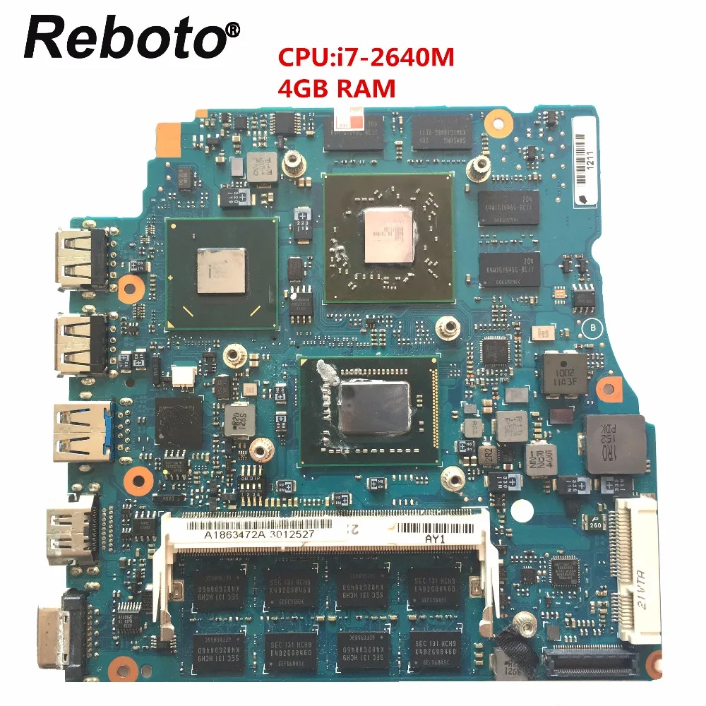 

Reboto For SONY VPCSE 15.6 inch Laptop Motherboard HM67 MBX-237 A1863472A With i7-2620M CPU 4GB RAM HD6630M 1GB 100% Test
