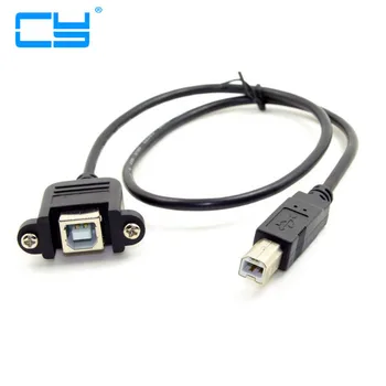 

USB 2.0 Type B Male to Type B Female Printer Extension Cable With Panel Mount Screw Hole 30cm 50cm