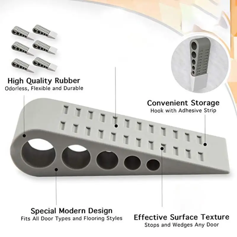 Door Safety Stopper Easy to Install Door Hardware Door Wedge for Floor Surfaces Anti Pinch Hand Protect