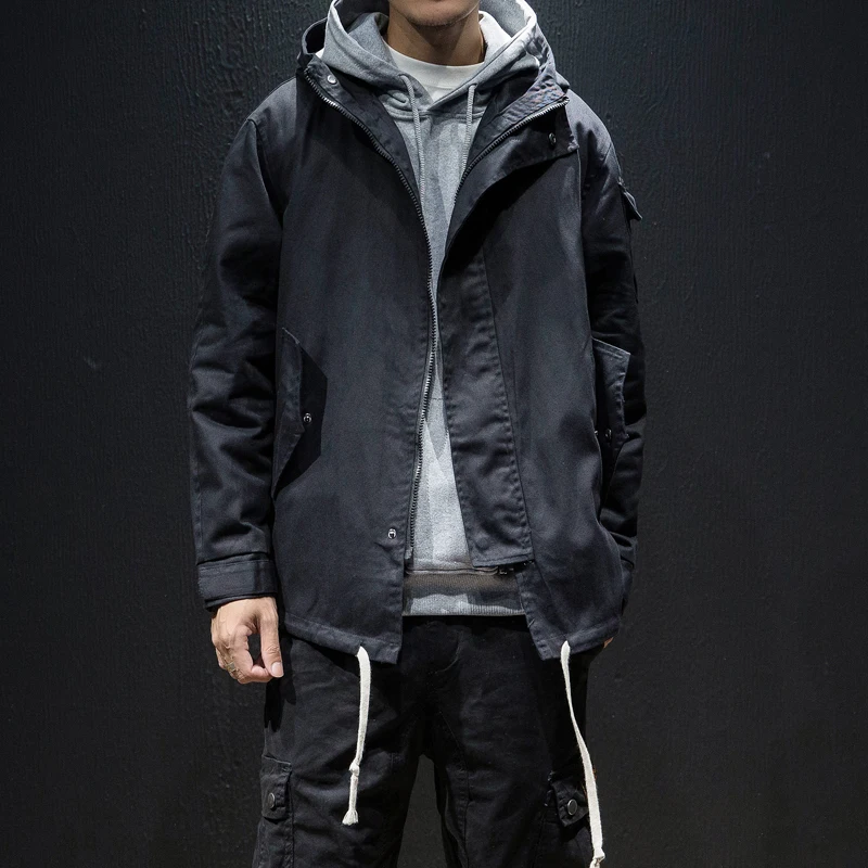 Японский стиль, осенняя куртка для мужчин, брендовая Новинка, камуфляжная расцветка, с капюшоном, ветровка, мужские куртки с длинным рукавом размера плюс, Мужское пальто 5XL-M