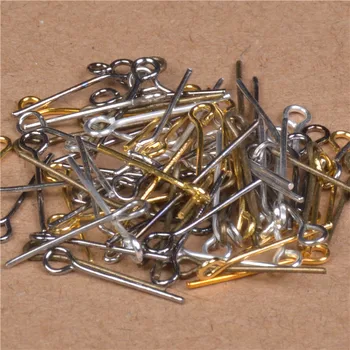 

200Pcs Eye Pins 16-45mm Gold/Silver/Rhodium/Antique Bronze Eye Head Pins Findings DIY Jewelry Making Jewelry Accessories