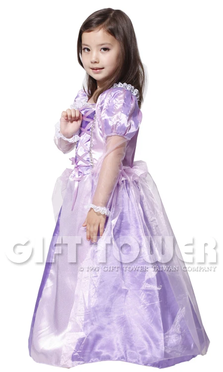 M~ XL новые милые фиолетовые Вечерние платья принцессы на Хэллоуин для девочек, Золушка Рапунцель Аврора Белль, костюм свадебное длинное платье