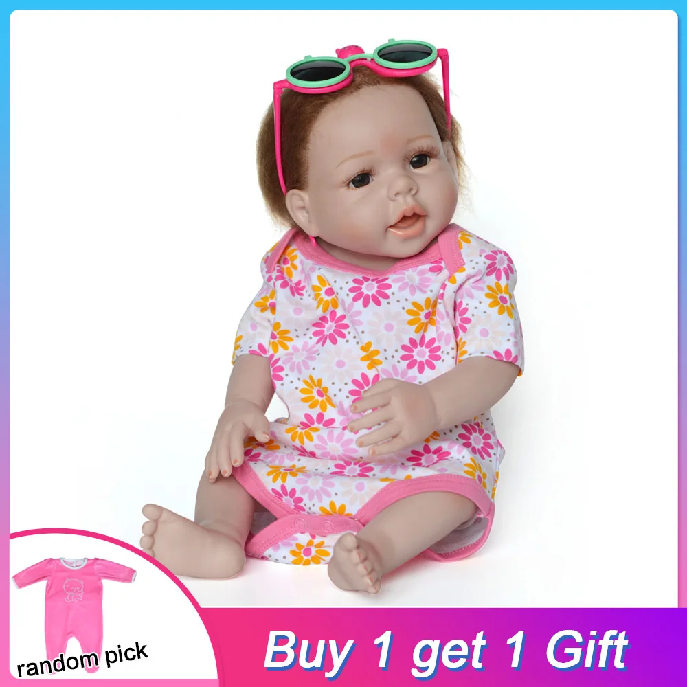 

52CM UCanaan Baby Doll Reborn 22" Full Silicone Vinyl Body Children Play House Toys bebe gift Boneca Reborn Babies