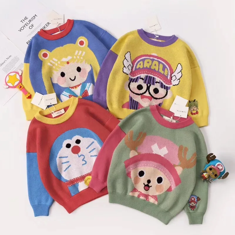 

Autumn Tiny Cottons 2018 Baby Girls Boys Sweaters Cartoon Character Pattern Knitted Pullover O-neck Toddler Girl Winter Clothes
