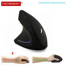 Wireless Left Hand Mouse Ergonomic Vertical Optical Mice 800-1200-1600 DPI 5D Gaming Mause With Mouse Pad For PC Laptop Computer