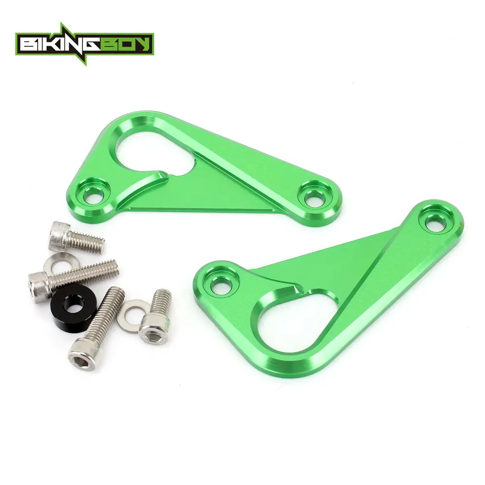 BIKINGBOY для Kawasaki Ninja ZX10R 11, 12, 13, 14, 15, 16, 17, 18 ZX-10R ZX10-R, гоночные крючки, анодированный крючок, подрамник, галстук, падения, сплав - Цвет: Green