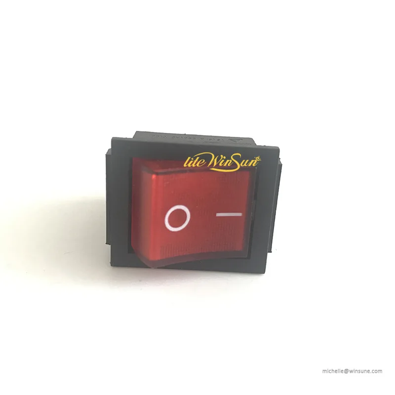 Red Light AC Power With Rocker Switch Fuse socket 10A 250V Connector Plug