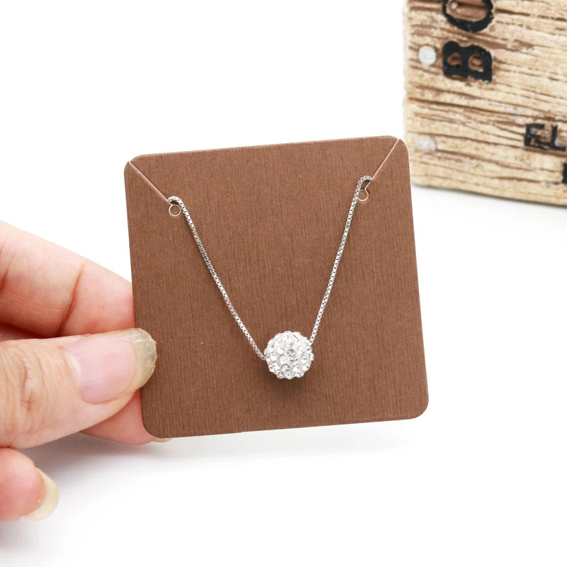 Jewelry Paper Card Wholesale 100pcs/lot 5*5cm Kraft Special Cardboard Necklace Pendant Display Packaging Tags | Украшения и