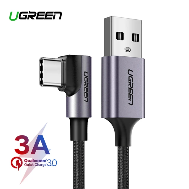Cheap Ugreen Nylon USB C Cable 90 Degree Fast Charger USB Type C Cable for Xiaomi Mi 8 Samsung Galaxy S9 Plus Mobile Phone USB-C Cord Cheap Ugreen Nylon USB C Cable 90 Degree Fast Charger USB Type C Cable for Xiaomi Mi 8 Samsung Galaxy S9 Plus Mobile Phone USB-C Cord