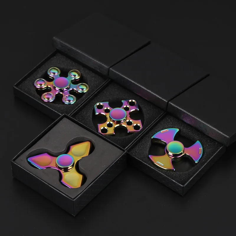 Tri Fidget Hand Spinner Metal Triangle Torqbar Zinc Alloy Puzzle Finger Toy EDC Focus Fidget Spinner