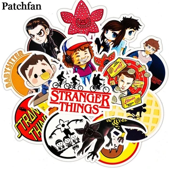 

12sets/lot Patchfan 30pcs/set stranger things Pvc Sticker pack scrapbooking album Phone Laptop Moto Bicycle Wall Guitar A2205