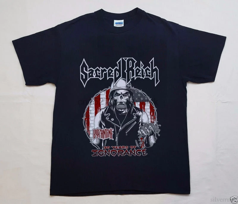 Sacred Рейх тур футболка металлический размер США s m l xl и 2XL | Мужская одежда