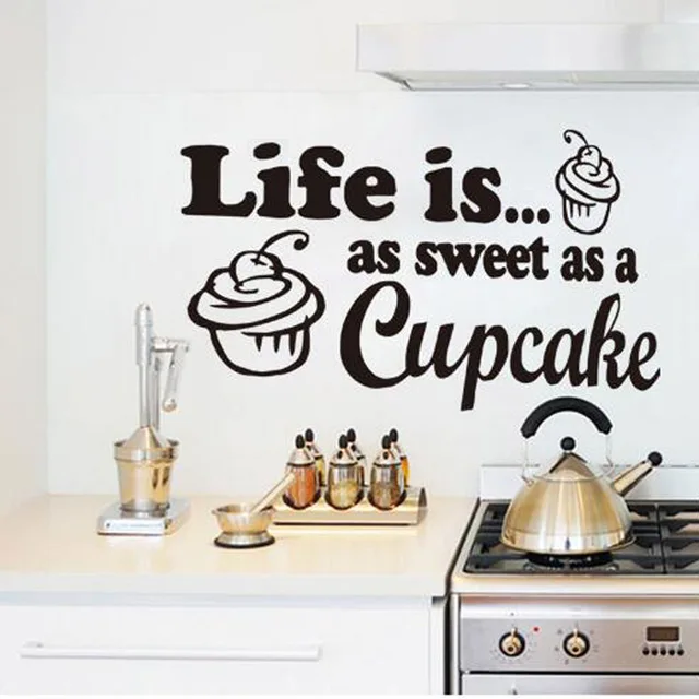 Pyszne Kuchnia Naklejki życie Słodki Jak Cupcake Ciasto Sklep
