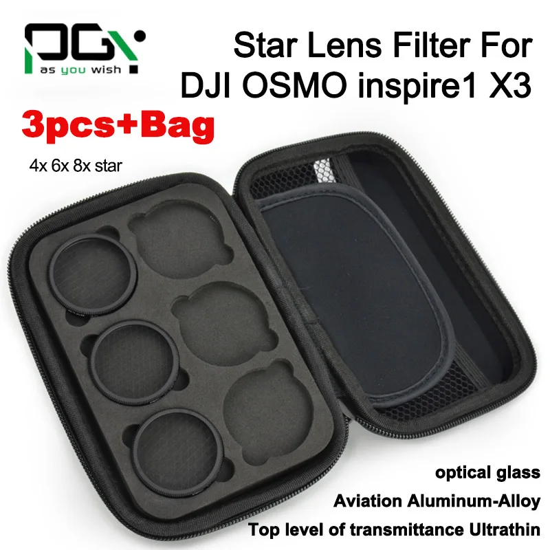 

PGY DJI Inspire1 OSMO Camera Star Filters Night Filter Kit 4point 6point 8Point 4X/6X/8X with case bag Camera drone accessories