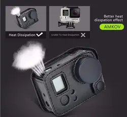 Для Gopro hero 4 корпус камера жесткая сумка Защитная Кожаная Рамка Чехол Слинг крышка объектива для hero 3 + 4 камеры аксессуары