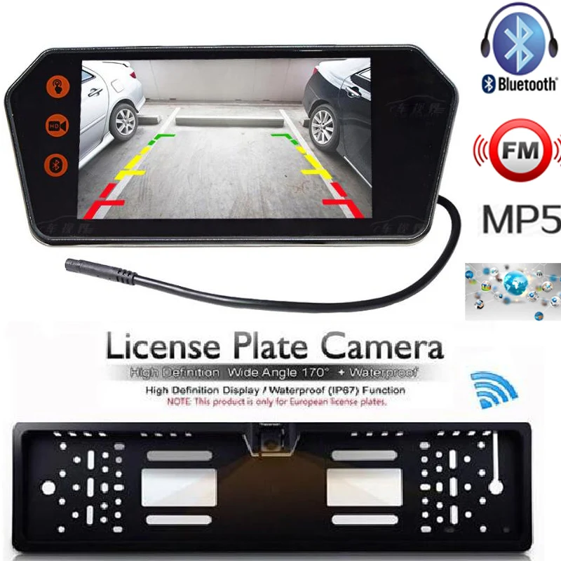 

2018 Wireless Car Mirror Monitors internet Bluetooth MP5 FM Car Rear View Camera License Frames TFT LCD Digital Display Reverse