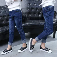 Новые стильные джинсы для девочек, детская одежда, штаны для девочек, зимние брюки, детские джинсы, модные джинсы с эластичной резинкой на талии для малышей
