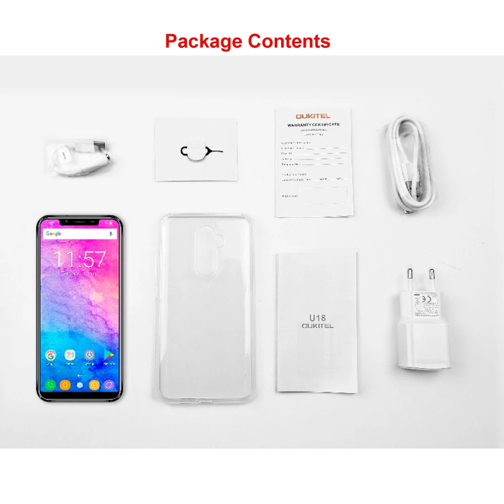 Смартфон Oukitel U18 4 Гб + 64 ГБ экран 5 85 дюйма Android 7 0 Восьмиядерный процессор MTK6750T 3