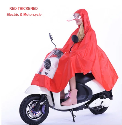 Моды Burberry_ Men Для женщин s длинные Плащи желтый один мотоцикл пончо для женщин; Большие размеры красный плащ утолщение большой шляпы - Цвет: Red Thickened Poncho