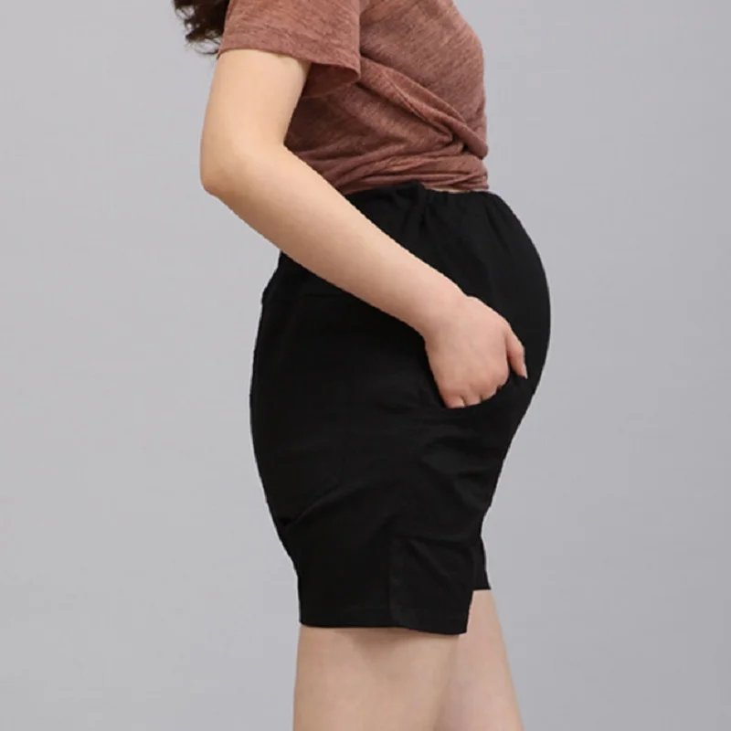 Summer Stretch Maternity Shorts for Pregnant Women High Waist Prop