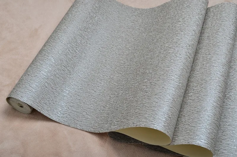 Silver Grey Black Metallic Textured Wallpaper Roll Gray Modern Striped