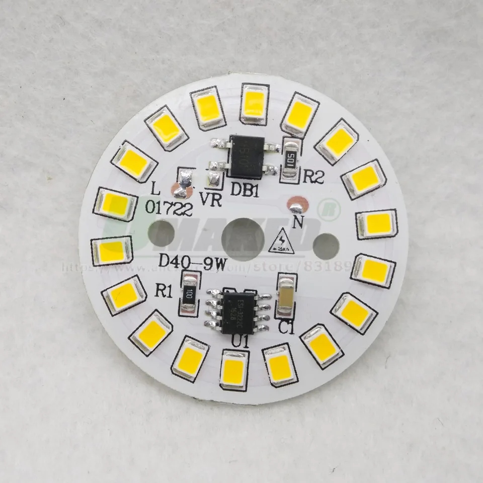 2 шт. AC220V светодиодный PCB высокая яркость 3 Вт 5 Вт 7 Вт 9 Вт 12 Вт 15 Вт SMD2835 интегрированный Smart IC драйвер Алюминий светильник источник пластина для светодиодный лампы