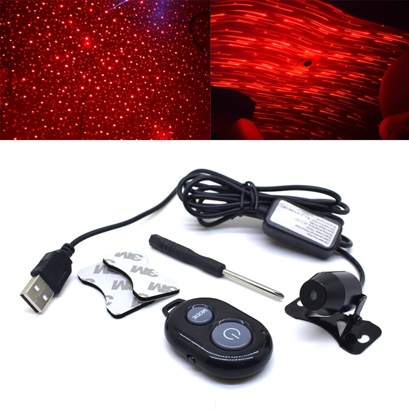 

Universal Mini LED Car Roof Star Night Lights Projector Light Interior Ambient Atmosphere Galaxy Lamp Decoration Light USB Plug