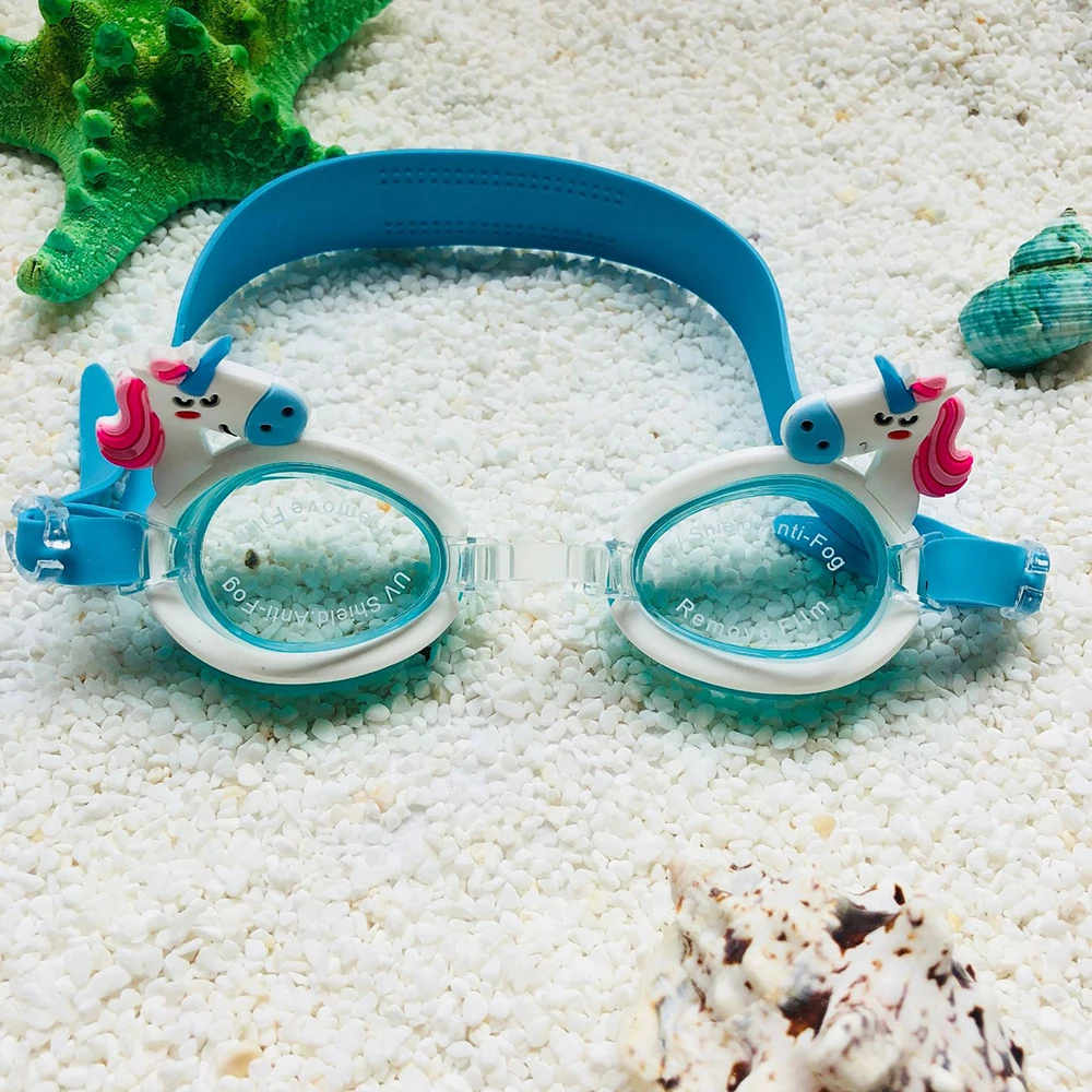 1 шт. прекрасные детские силиконовые плавательные очки в форме единорога, водонепроницаемые очки, противотуманные очки для бассейнов, плавательные очки ming От 3 до 8 лет