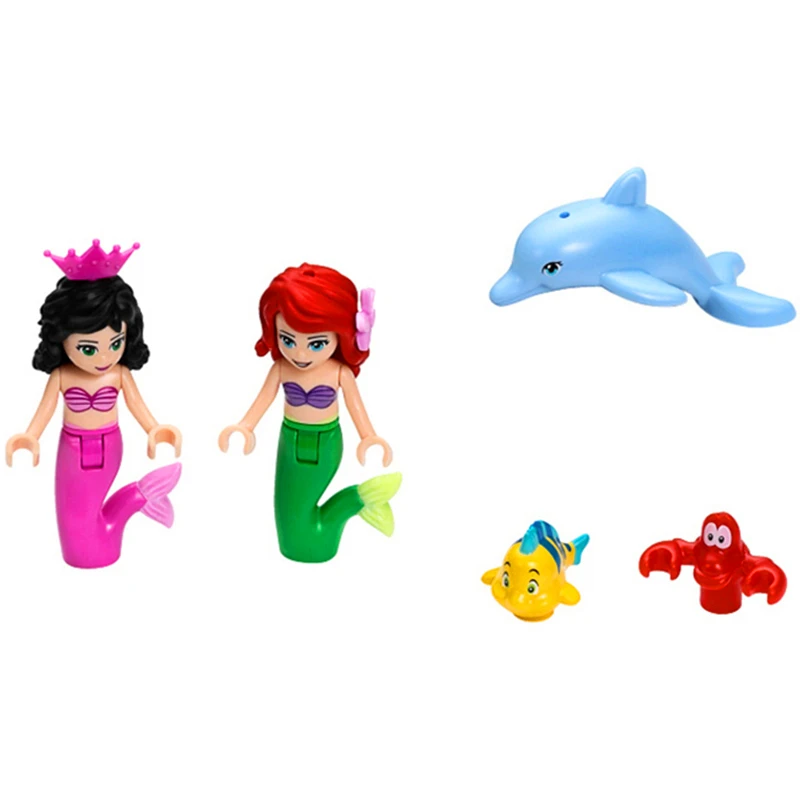 Дешево BELA 10436 принцесса Русалка Ариэль подводный дворец строительные блоки Кирпич совместимый 41063 Playmobil игрушки для детей
