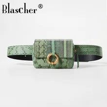 Blascher квадратный women'swaist сумки карман лето мобильный телефон сумка питоновый узор мини дамы талии SW31