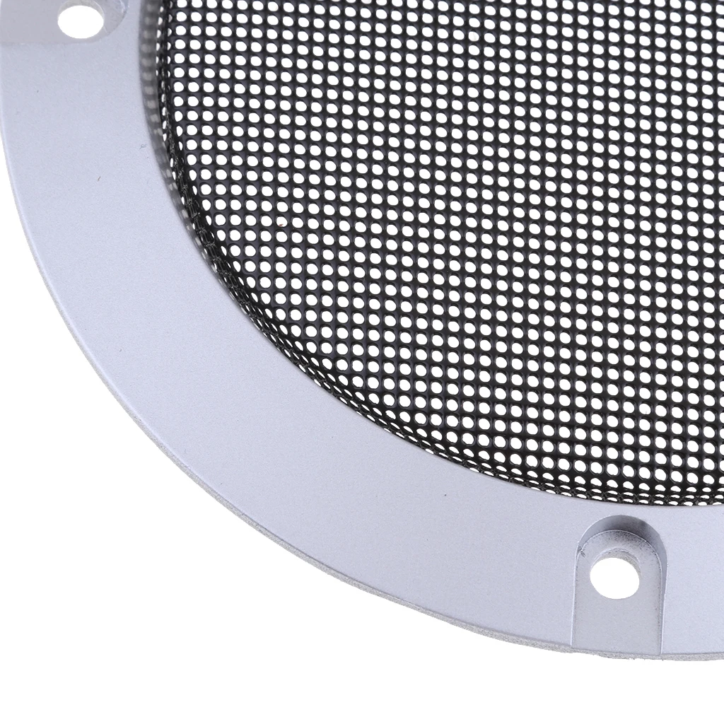 4 Inch Speaker Grills Cover Case with 4 pcs Screws for Speaker Mounting Home Audio DIY -124mm Outer Diameter Silver