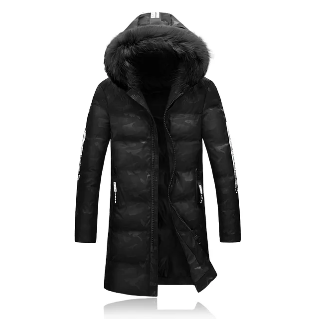 Cheap Winter Removable Real Fox Fur Collar Extended Section Thickening Section 90% White Duck Down Jacket For Men Warm Clothes Parka